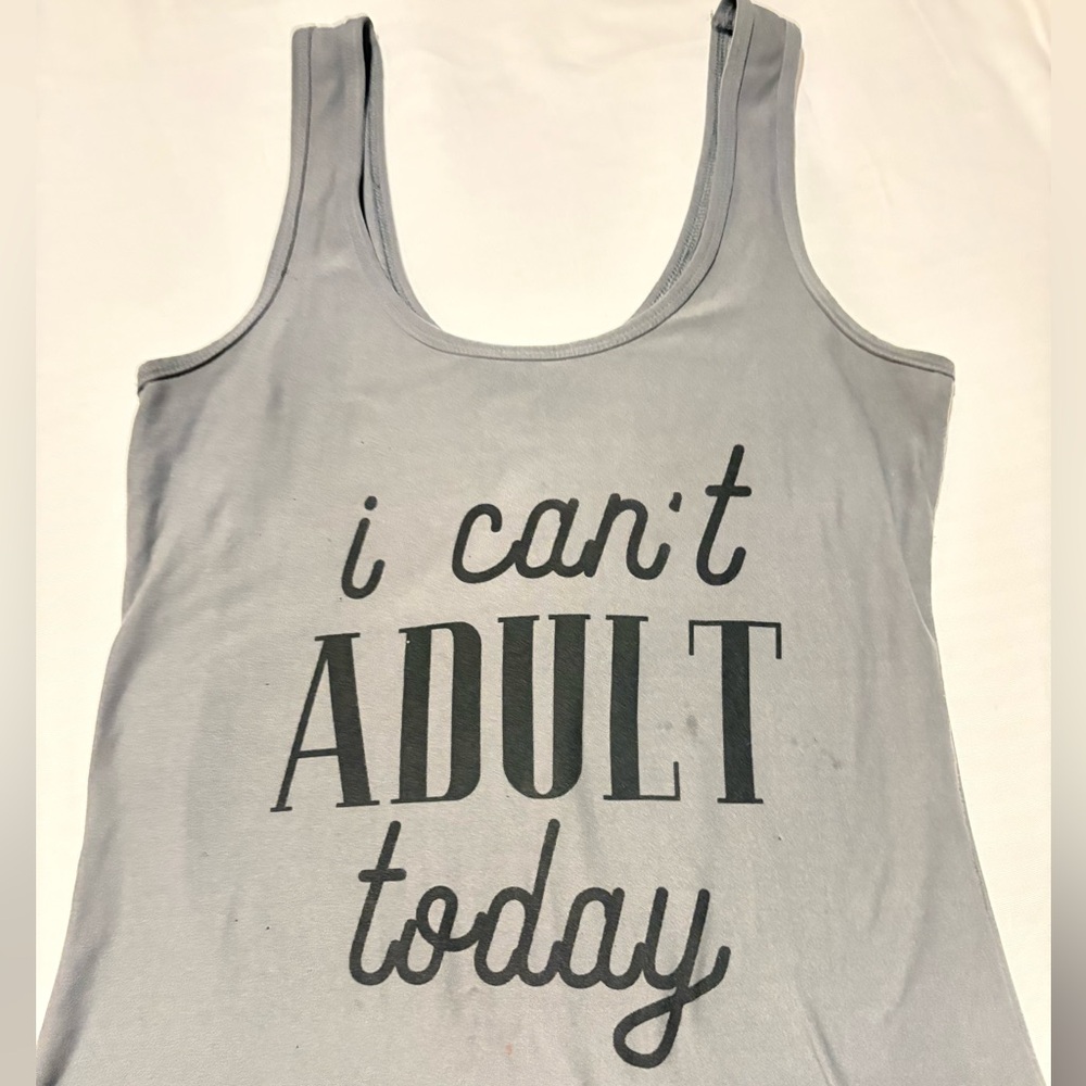 No Boundaries Charcoal Tank Top with Fun Print for Adults medium